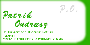 patrik ondrusz business card